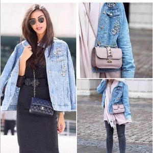 Zara distressed denim jacket